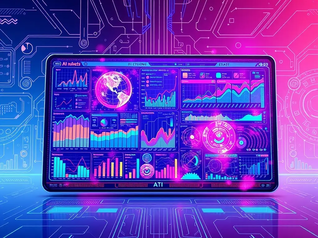 A futuristic digital interface illustrating AI-driven data analysis and user interaction.